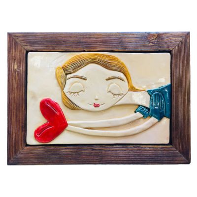 Persian Heart Pottery Wall Art – Decorative Iranian Artwork for Romantic Home Decor