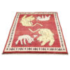 Hand-Knotted Persian Pictorial Gabbeh Rug with Animal Motifs - Red Wool