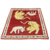 Hand-Knotted Persian Pictorial Gabbeh Rug with Animal Motifs - Red Wool