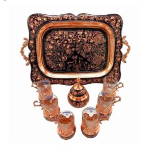 Handcrafted Persian Copper Tea & Coffee Set – Engraved Lux