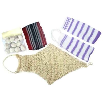 Sefidab - Set of Natural Iranian Roshor Face & Body Mask with Shower Mitt