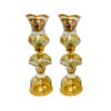 Traditional Gold Shah Abbasi Persian Crystal Lamp with Hanging Pendants