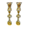 Traditional White Shah Abbasi Crystal Table Lamp with Hanging Drops
