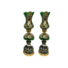 Traditional Green Shah Abbasi Laleh Abbasi Lamp with Hanging Glass Drops