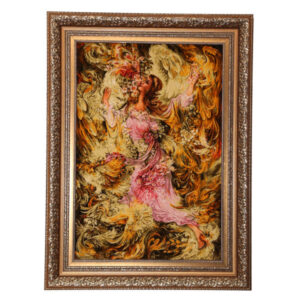 Hand-Knotted Persian Wall Hanging Rug from Tabriz Depicting Booyeh Bahar Miniature
