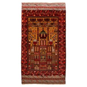 Authentic Persian Prayer Rug Hand-Knotted & Luxurious Sajada Mosque