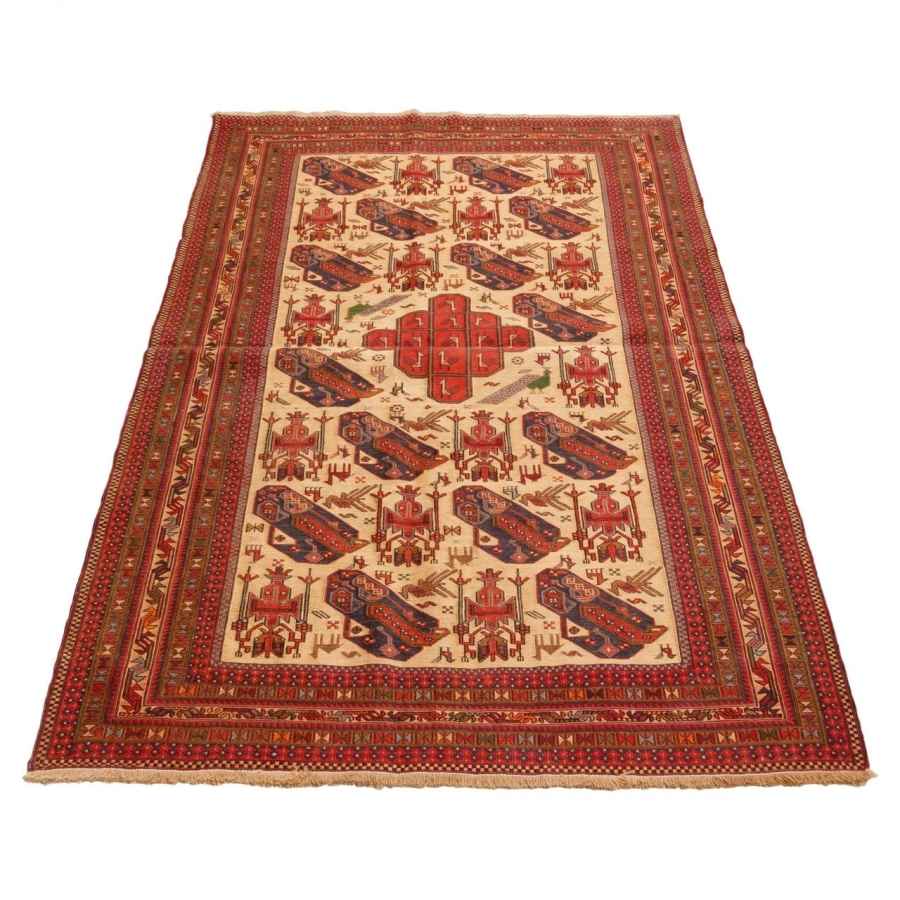 Orange Vintage Sirjan Kilim Rug – Authentic Handwoven Wool Design