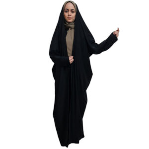 Full Length Black Iranian Chador with Sleeves – Modest Muslim Robe