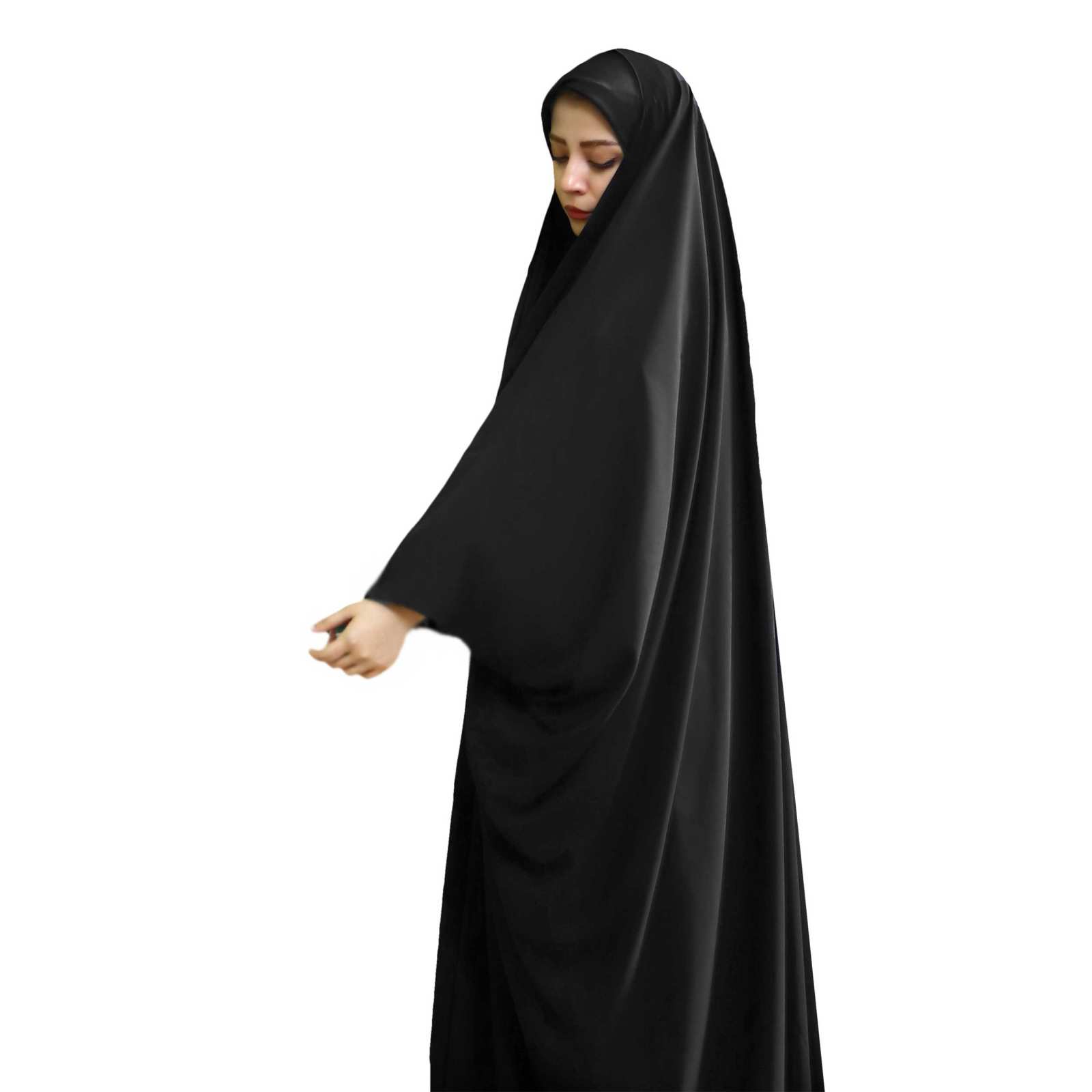 Classic Black Overhead Hijab – Traditional Persian Chador Cloak