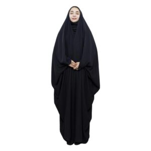 Premium Crepe Black Chador – Full Coverage Islamic Overhead Abaya