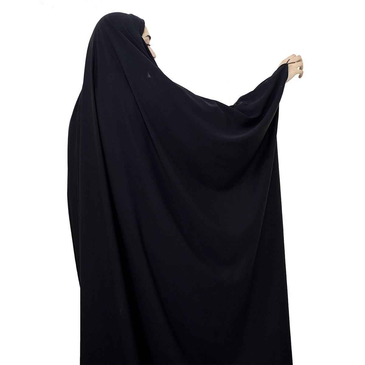 Premium Crepe Black Chador – Full Coverage Islamic Overhead Abaya