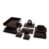 Wooden Ten Piece Office Desk Set Brown