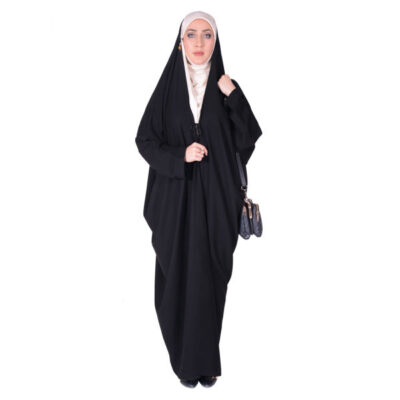 Emirati Style Arabic Black Chador with Sleeves for Outdoor Wear