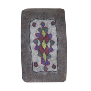 Handmade Persian Wool Felt Rug – Bakhtiar II Geometric Design
