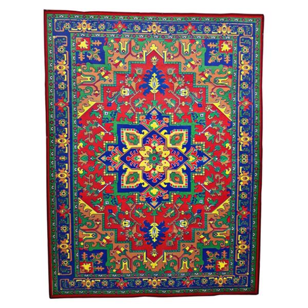 Machine-Made Persian Wool Felt Rug – Haris I Floral Blue