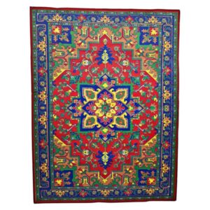 Machine-Made Persian Wool Felt Rug – Haris I Floral Blue