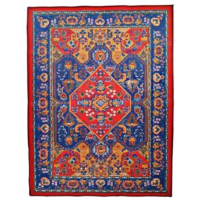 Persian Wool Felt Rug – Haris II Model Blue Floral