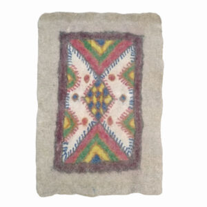 Persian Wool Felt Rug – Natural Handcrafted Geometric Square