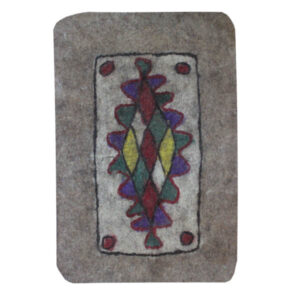 Persian Wool Felt Rug – Natural Handcrafted Geometric Square II