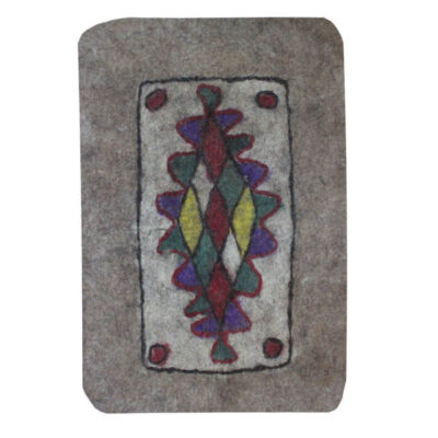 Persian Wool Felt Rug - Natural Handcrafted Geometric Square II
