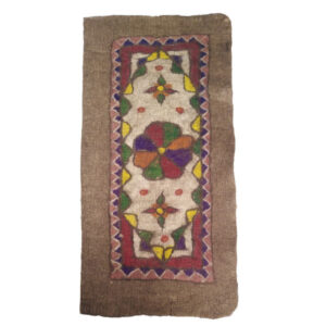 Persian Wool Felt Rug – Rectangular Brown Geometric Design