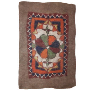 Persian Wool Felt Rug – Brown Geometric Handcrafted Rug