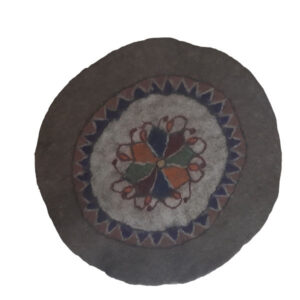 Persian Wool Felt Rug – Round Gray Diba Design