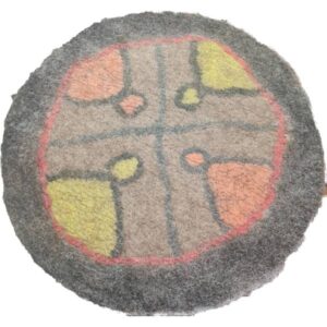 Persian Wool Felt Rug – Natural Geometric N17 Design