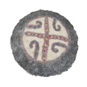 Persian Wool Felt Rug – Natural Geometric N19 Design