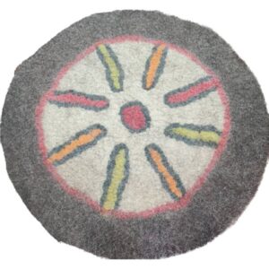 Persian Wool Felt Rug – Natural Geometric N20 Design