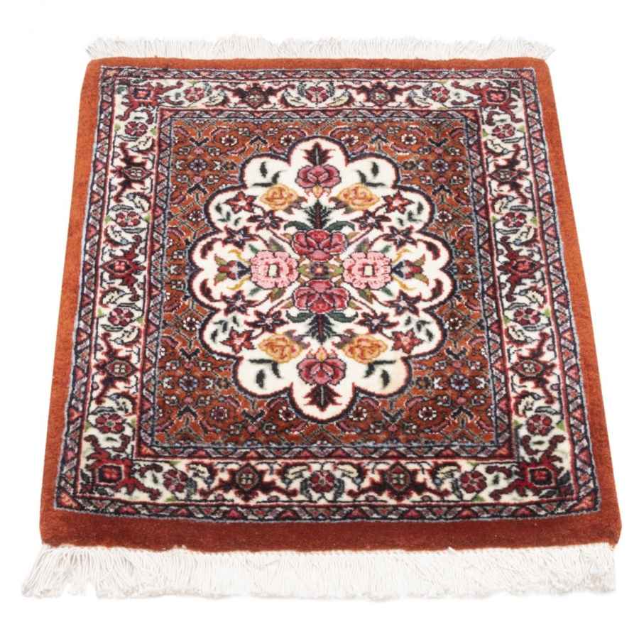 Hand-Knotted Silk & Wool Tablecloth – Bidjar Persian Carpet Motif