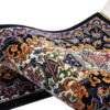 Hand-Knotted Silk Runner Tablecloth - Garden Motif Black