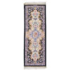 Hand-Knotted Silk Runner Tablecloth - Garden Motif Black