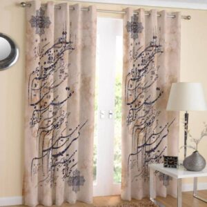 Printed Velvet Persian Eyelet Curtain – Calligraphy