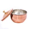 Handcrafted Persian Copper Sugar Bowl with - Hammered Chestnut