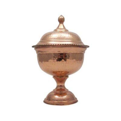 Handcrafted Persian Copper Sugar Bowl with - Hammered Diana