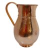 Persian Copper Cup - Set of 8 Handcrafted with Handle for Cold Drinks - Hammered with Pitcher