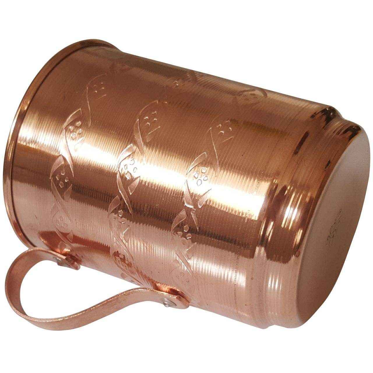 Persian Copper Cup – Handcrafted with Handle for Cold Drinks – Hammered Bahar