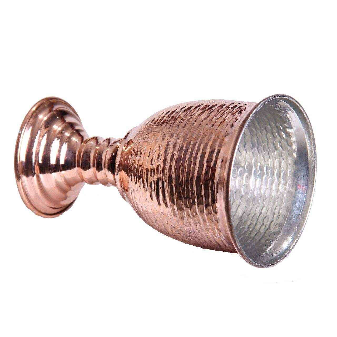 Handcrafted Persian Copper Wine Glass Stemware – Hammered Model Zanjani