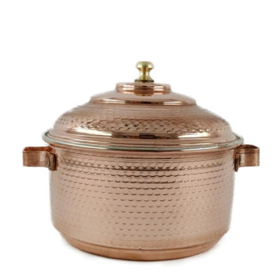 Persian Copper Cooking Pot - Traditional Hammered Artisan Style, Size 2