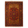 Hand-Knotted Persian Varna Rug (Tribal Classical Floral Medallion) - Orange & Red Silk & Wool