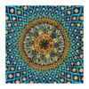 Iranian Tablecloth: Isfahan's Traditional Kalamkari Block Print Blue Galaxy II