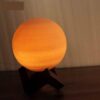 Persian Globe Salt Lamp - Handcrafted Beautiful Moon Design with Wooden Base