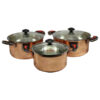 Persian Copper Cookware Set - Traditional Hammered 3-Piece Set, Model 2030