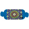 Traditional Persian Cylindrical Bolster Pillow with Velvet Fabric Blue