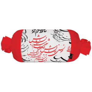 Traditional Persian Cylindrical Bolster Pillow with Velvet Fabric Red