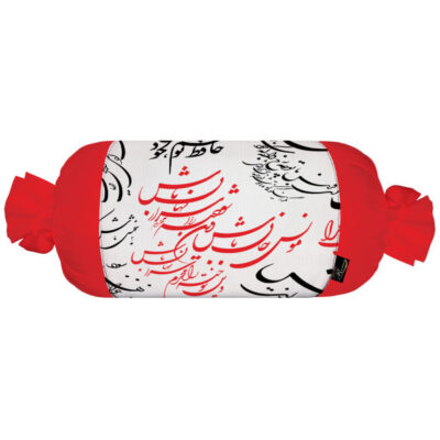Traditional Persian Cylindrical Bolster Pillow with Velvet Fabric Red