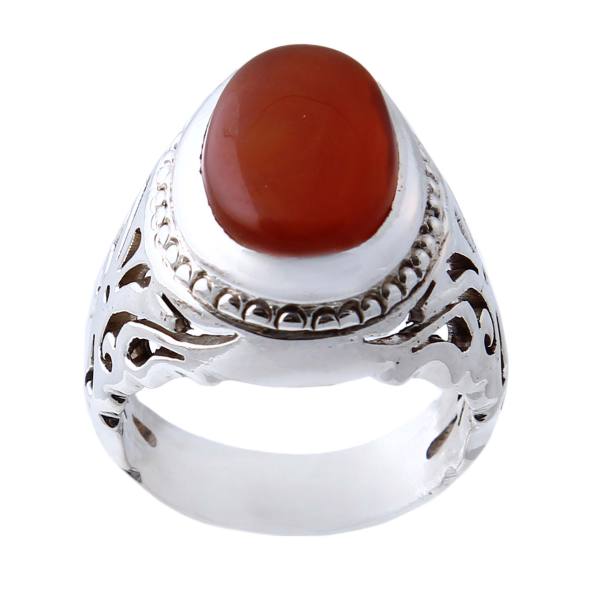 Persian Yemeni Aqeeq Silver Ring for Men Model King