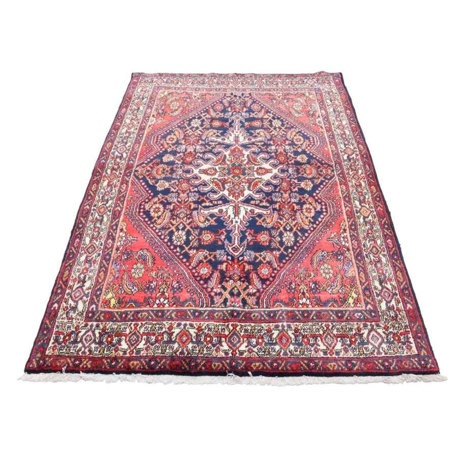 Old Persian Hamadan Rug (Traditional Tribal Geometric Medallion) – Red Wool