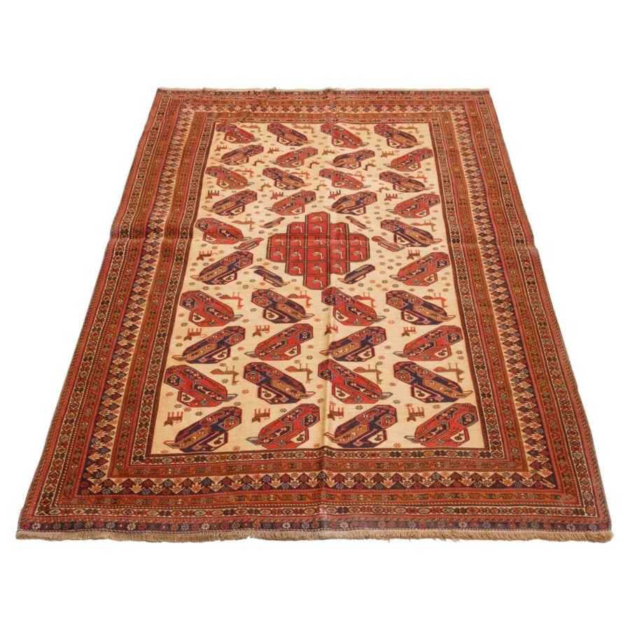 Vintage Sirjan Kilim Rug with Crowded Design – Handwoven Wool